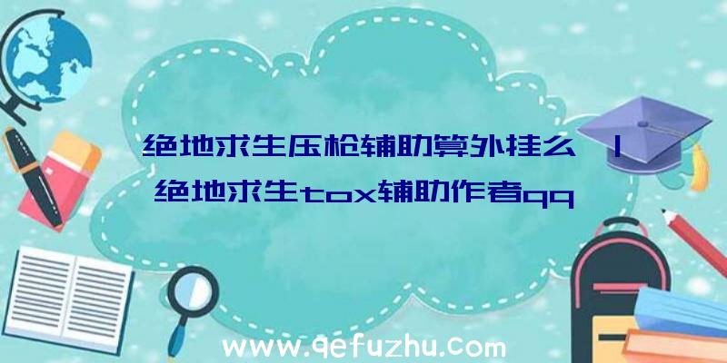 「绝地求生压枪辅助算外挂么」|绝地求生tox辅助作者qq